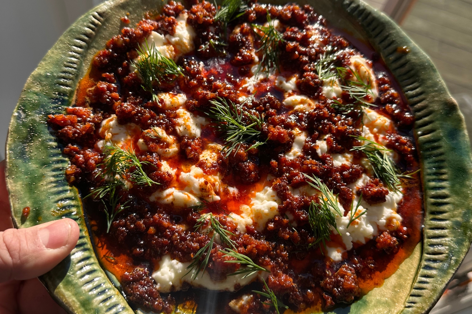 Sobrasada med Citronyoughurt och dill