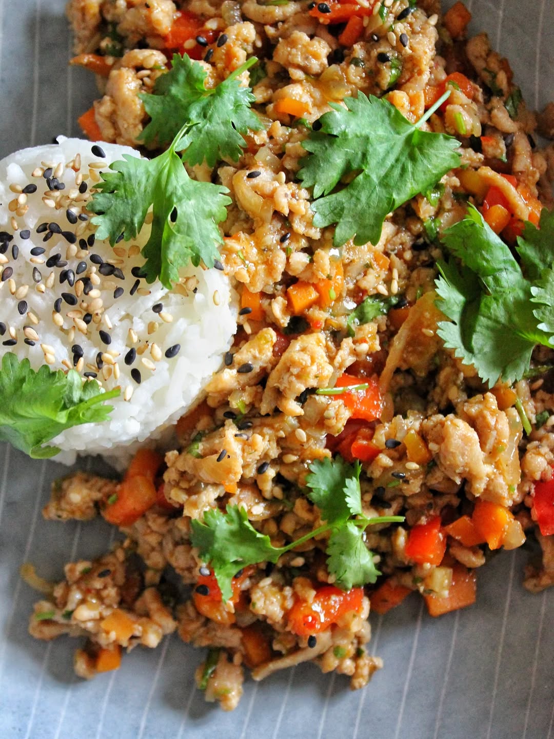 Asiatisk kycklingfärssås med jasminris