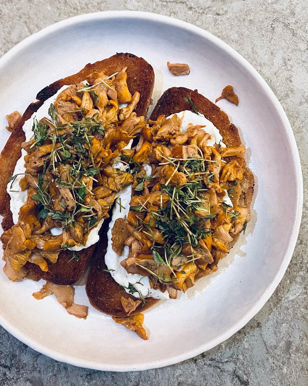 Kantarelltoast med parmesankräm