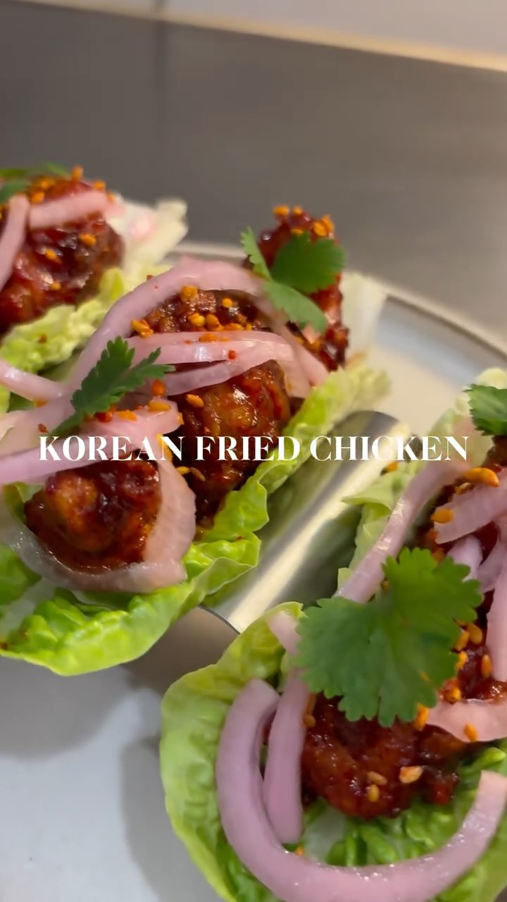 Bao buns med Korean Fried Chicken