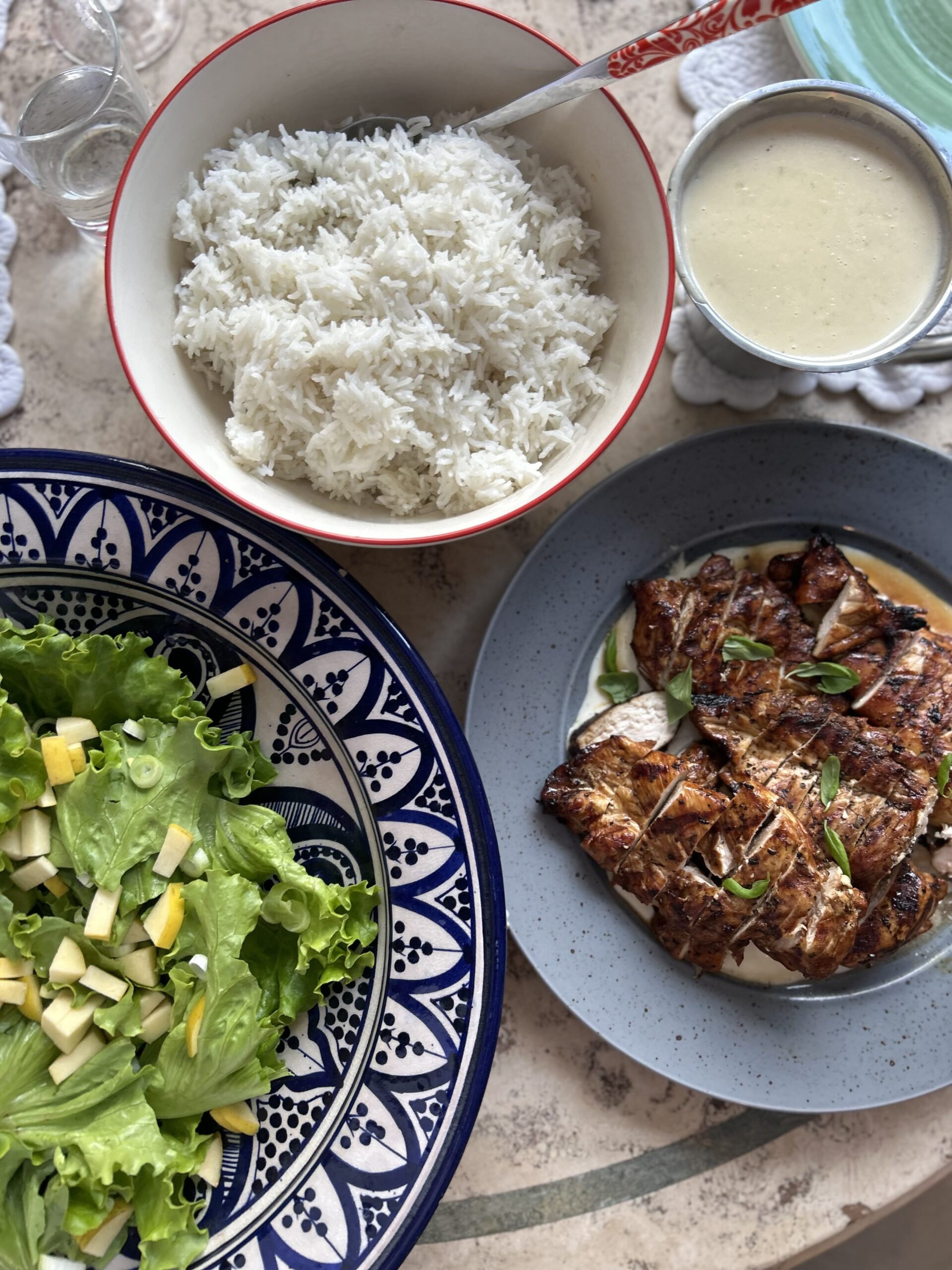 Kyckling, ris & parmesansås