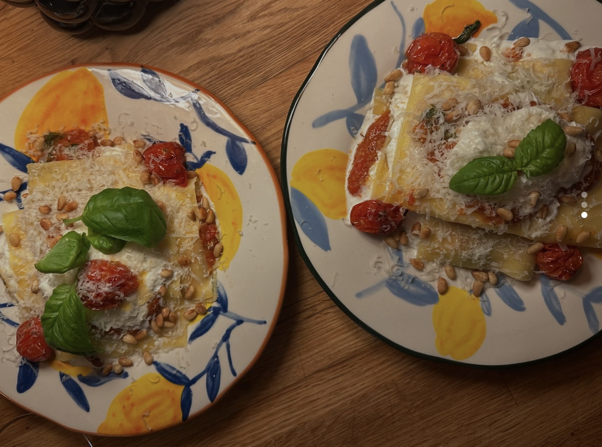 Öppen lasagne med tomater Öppen lasagne med tomater