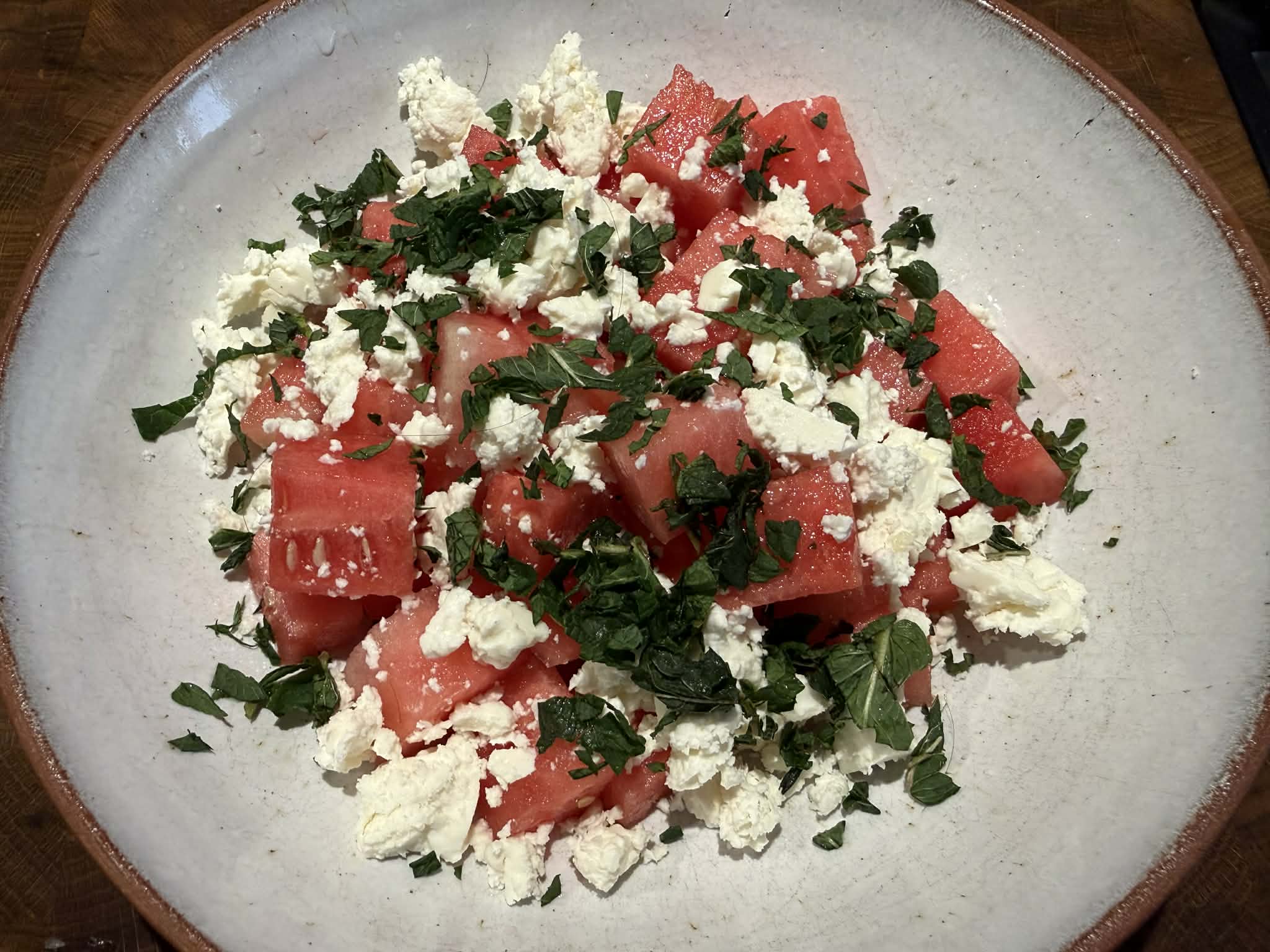 Vattenmelonsallad med Fetaost Vattenmelonsallad med Fetaost
