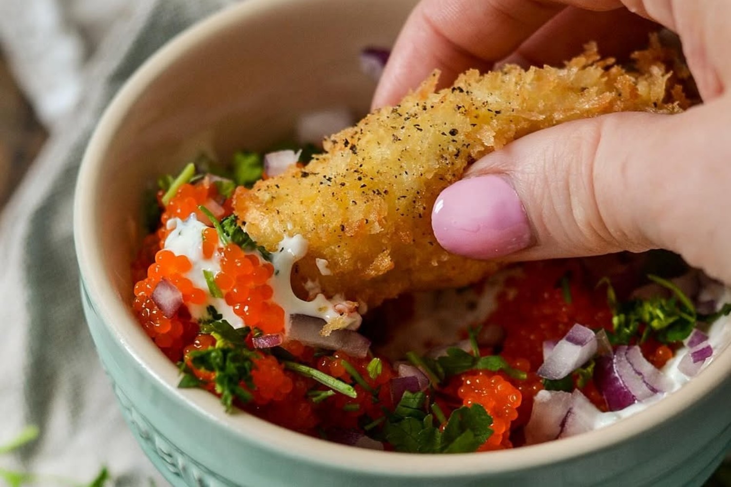 Friterade tryffelsticks med romdipp Friterade tryffelsticks med romdipp