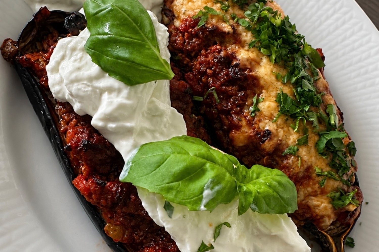 Johans Melanzane Ripiene al Forno (fyllda auberginer i ugn) 