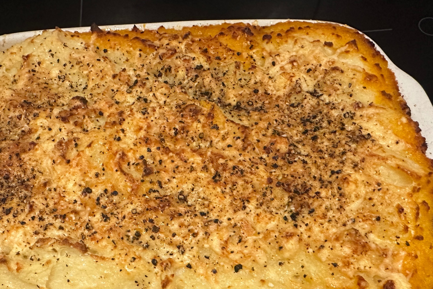 Köttfärs & potatismosgratäng med parmesan