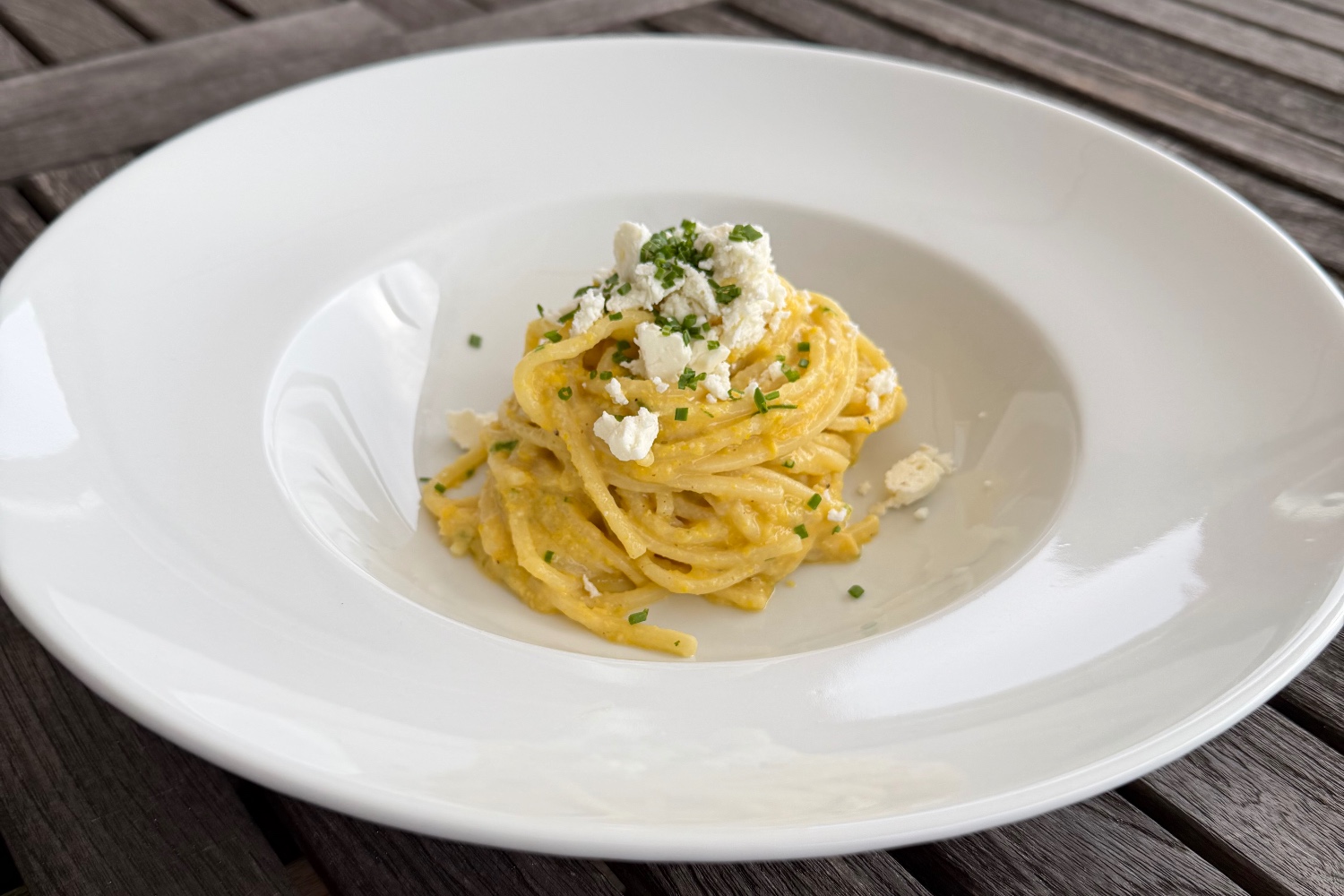 Pasta med brynt majskräm